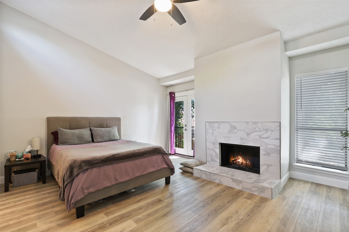 Master bedroom with fireplace